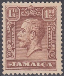 JAMAICA Sc # 104 INCPL VLH  SINGLE - KING GEORGE V