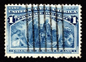 1893, US 1c, Columbus in Sight of Land, Used, Sc 230