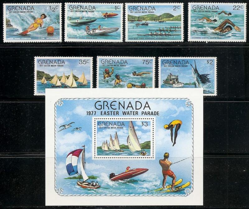 Grenada 794-801 1977 Easter Water Parade set and s.s. MNH