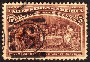 1893, US 5c, Columbian Issue, Used, Sc 234