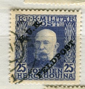 AUSTRIA; KUK FELDPOST Optd. on F. Joseph issue fine used 25h. value