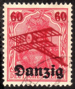 1920, Danzig 60pfg, Well-Centered, Used, Sc C2, Mi 51