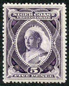 Niger Coast SG55a 5d Deep Violet M/M Cat 16 pounds