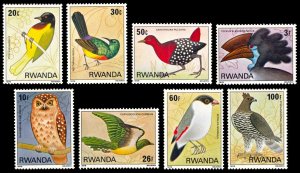 Rwanda 1980 BIRDS Scott #943-950 Mint Never Hinged