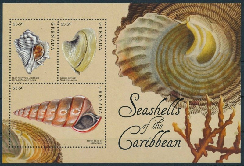 [109146] Grenada 2013 Marine life seashells coral Mini sheet MNH