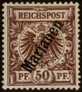 Germany Colonies Marianas Marianen Mi 6 II MH OP 50pf Krone Adler 79070