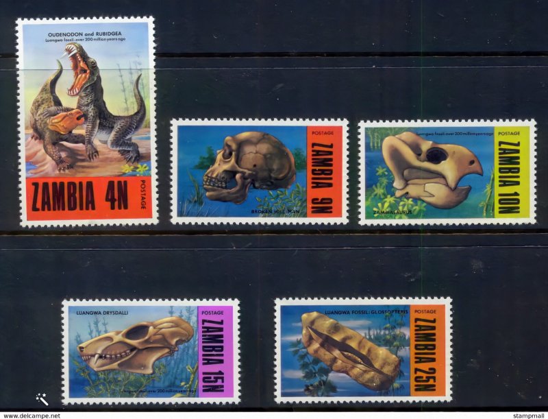 Zambia 1973 Sc#94/98 PREHISTORIC ANIMALS Set (5) MNH