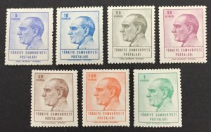 Turkey 1965 #1650-6(7), Kemal Ataturk, MNH.