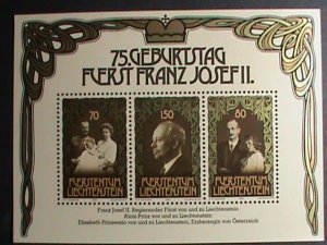 LIECHTENSTEIN STAMP-1981-SC#710-75TH BIRTH OF PRINCE FRANZ JOSEPH II MNH-S/S VF