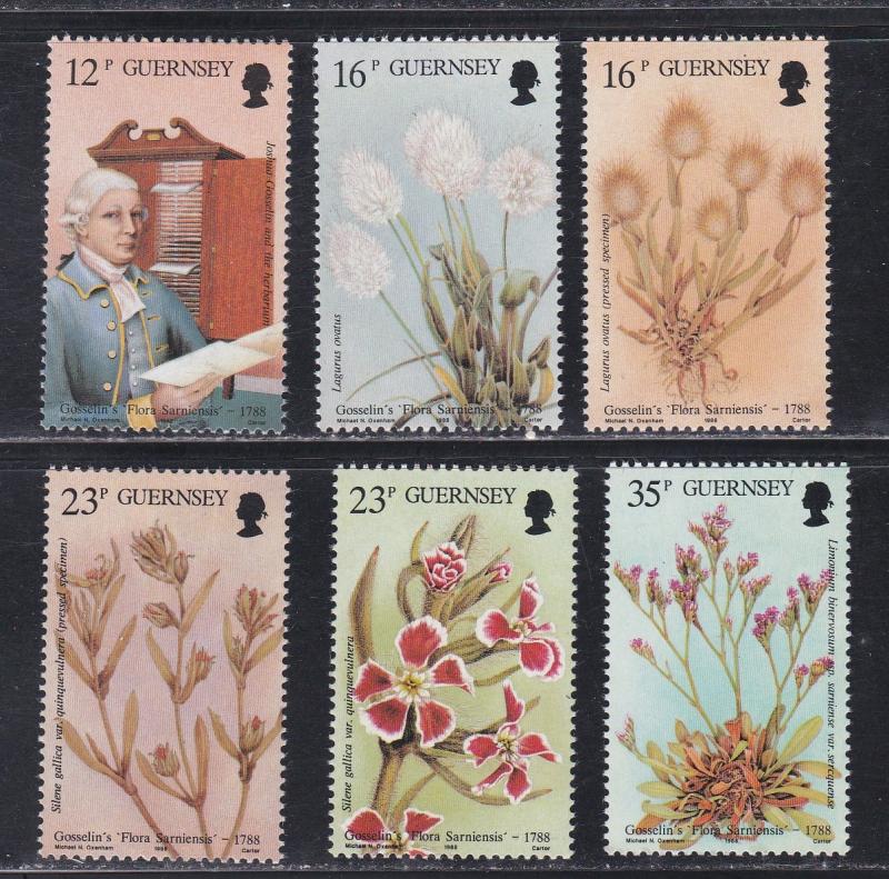 Guernsey # 394-399, Flora Book Publication, NH, 1/2 Cat.