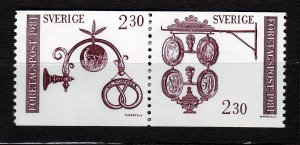 J23061 JLstamps 1981 sweden mnh set pair #1385a signs