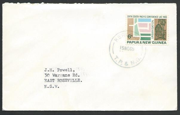 PAPUA NEW GUINEA 1965 cover KEROWAGI cds...................................25698