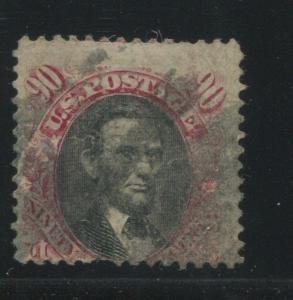 1869 US Stamp #122 90c Used Average Faint Cancel Faults Catalogue Value $1700