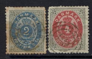 Denmark SC# 16a and 18, Used, 16a toned, 18 clipped corner - Lot 041217