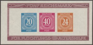 Germany Allied Occupation Joint Issue Berlin souvenir sheet Mi12b 1946