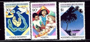Cocos Is 169-71 MNH 1987 Christmas    (ap2552)