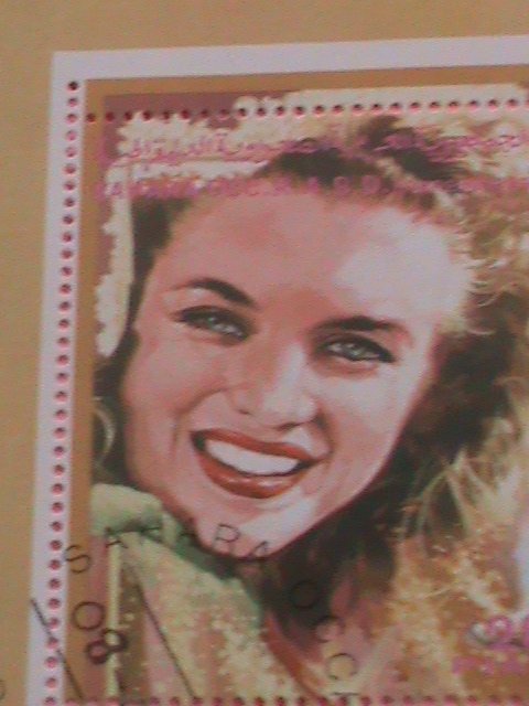 SAHARA STAMP-1996- MARILYN MONROE PAINTING -CTO -MNH STAMP SHEET -RARE