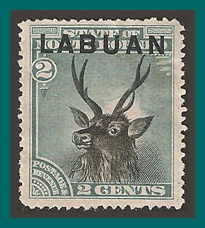 Labuan 1894 Sambar Stag, p15 mint  #50,SG63