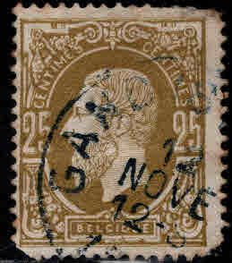 Belgium Scott 37 used 1875 with GAND cancel