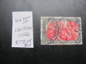 Germany 1900 USED ATTEST Lantelme MI. 66IV SC 65 XF 800 EUROS (122)