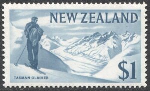 NEW ZEALAND 1967, $1, Sc 402 MNH, VF  Tasman Glacier