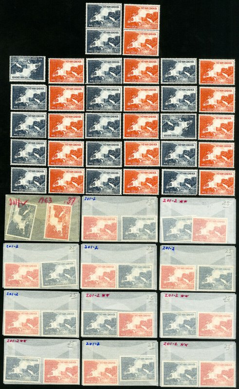 Vietnam Stamps # 201-2 XF Lot of 30 OG NH Scott Value $97.00