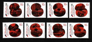 Gibraltar-Sc#1257-64-unused NH set-Military-Royal British Legion-2011-