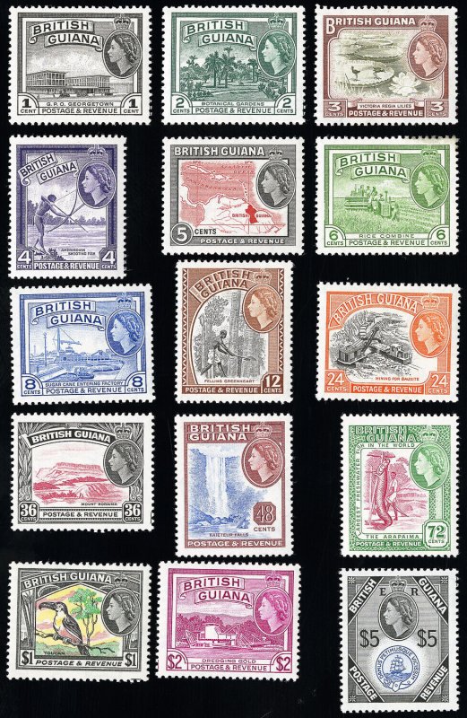 British Guiana Stamps # 253-67 MLH VF Scott Value $85.00