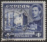 Cyprus SG#156b Used - 1938 4pi.  - Castles