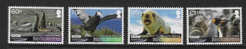 S.GEORGIA & S.SANDWICH IS. SG537/40 2011 BBC FROZEN PLANET  MNH