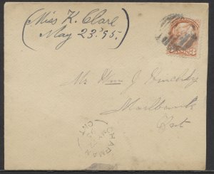 1895 Chapman (Hastings) ONT Split Ring ERD on Cover to Marlbank via Tweed