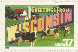 US 3744 Greetings from Wisconsin 37c single MNH 2002