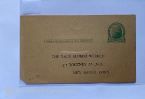 US POSTAL CARD TO THE YALE ALUMNI WEEKLY , NEW HAVEN CONN , ? YEAR 