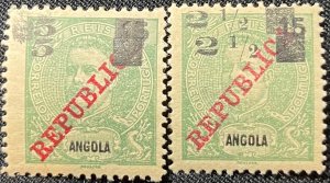 Angola, 1911, SC 113-114, Doub Surch. Hinged