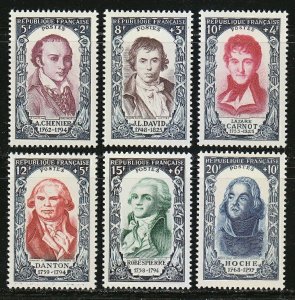 France 1950 Famous Persons, J L David etc (6v Cpt) V Fine MNH CV$75