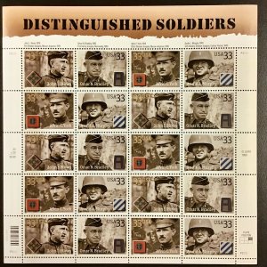 3393-3396  Distinguished Soldiers. Lot of 10 sheets. FV $66. 2000