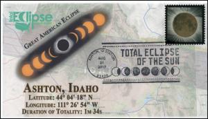 17-236, 2017, Total Solar Eclipse, Ashton ID, Event Cover, Pictorial Cancel,