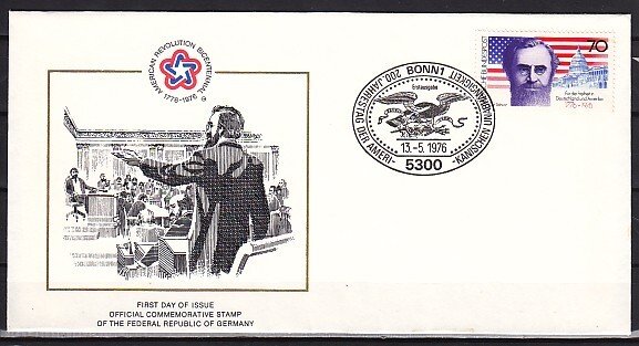 Germany, Scott cat. 1216. American Bicentennial issue. First day cover. ^