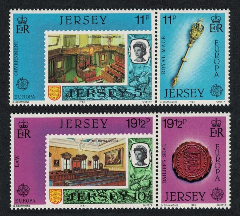 Jersey Europa Great Works of Human Genius 1983 4v in pairs SG#310-313