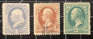 US Stamps - SC# 156 - 158 - Used - SCV = $31.75