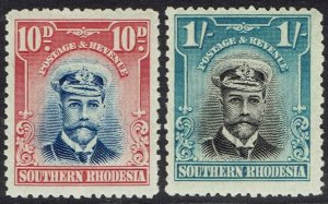 SOUTHERN RHODESIA 1924 KGV ADMIRAL 10D AND 1/-