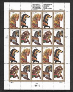 #2976-79 MNH Carousel Horses Sheet