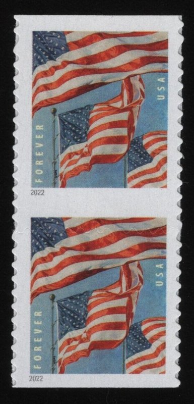 #5658 U.S. Flags, Misperf From Booklet, Mint **ANY 5=FREE SHIPPING**