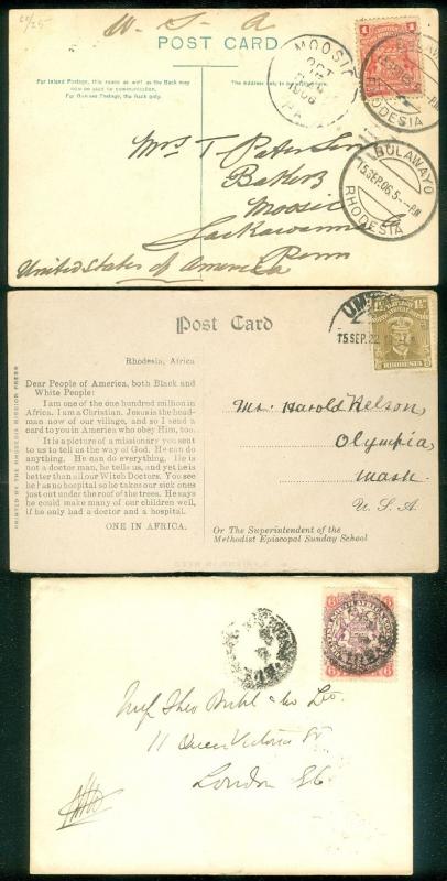 RHODESIA : 2 Picture Post Cards + 1 cover. Nice lot.