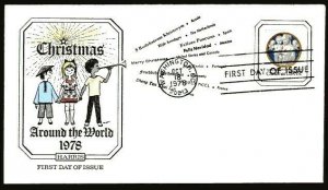 1768 15c Christmas (Madonna) FDC Harris H/P cachet Oct. 18, 1978