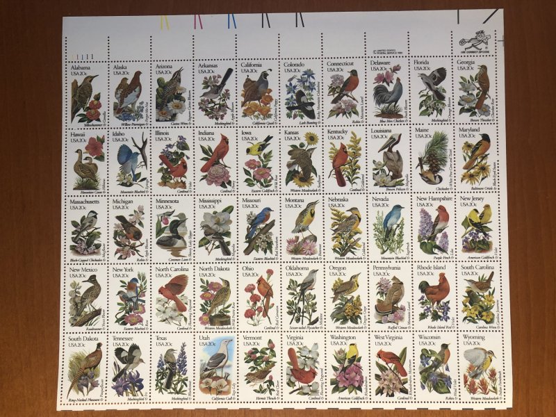 US #1953-2002 Sheet of 50 MNH - State Birds and Flowers