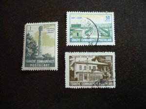 Stamps - Turkey - Scott# 1568,1574,1576- Used & Mint Hinged Set of 3 Stamps