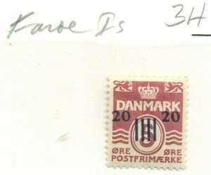 FAROE ISLANDS #3, Mint Hinged, thin speck, Scott $40.00