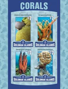 SOLOMON ISLANDS 2016 SHEET CORALS MARINE LIFE slm16104a