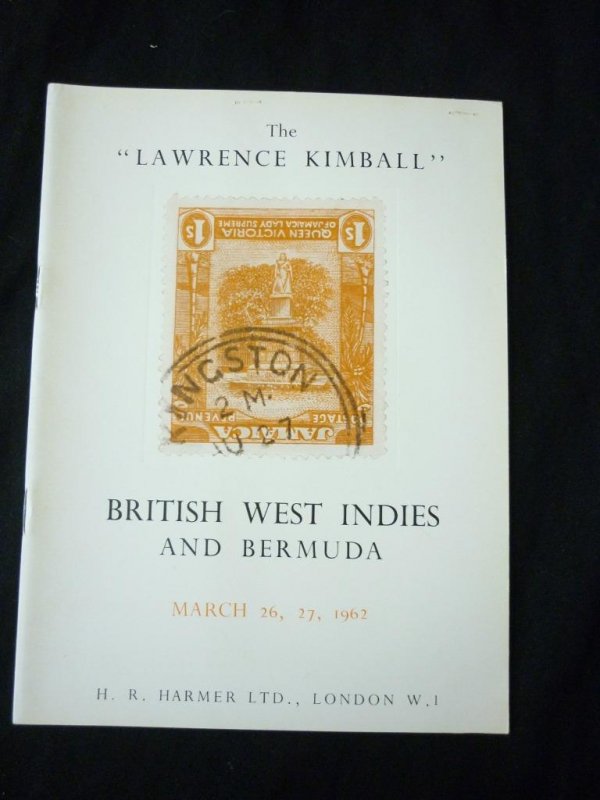 HR HARMER AUCTION CATALOGUE 1962 BRITISH WEST INDIES THE 'LAWRENCE KIMBALL'